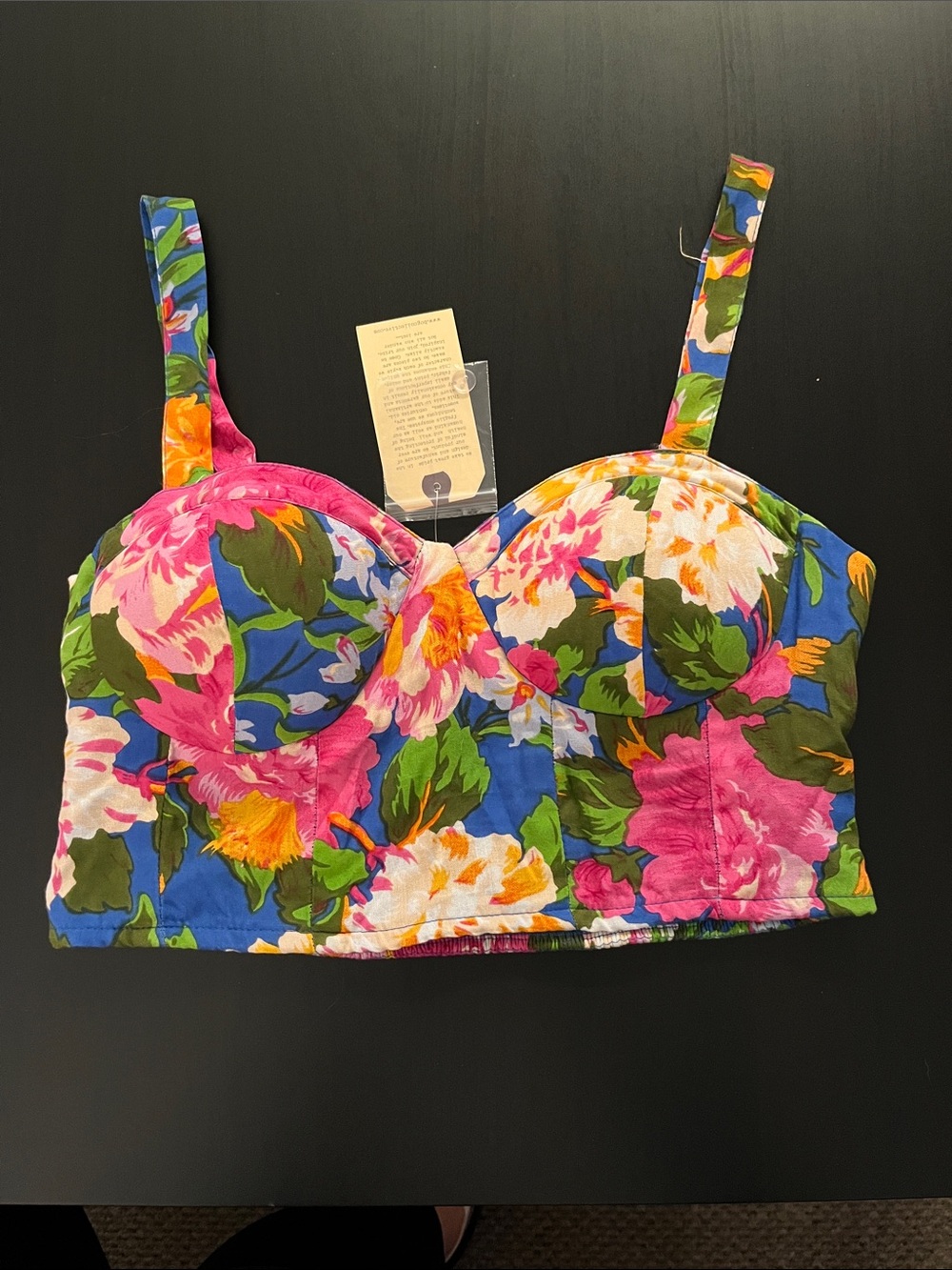B.O.G Collective Floral Bustier Crop Top - size M